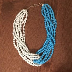Turquoise and sea foam beaded necklace